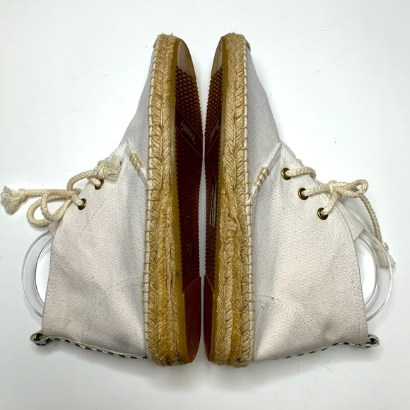 SOLUDOS Canvas Espadrille Lace Up Sneakers White Hi-Top Size 8 - Picture 4 of 9